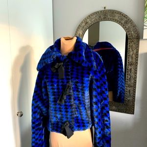 LOLITA MADE IN ITALY JACKET FAUX FUR WARM AND SOFT RETRO SIZE MED